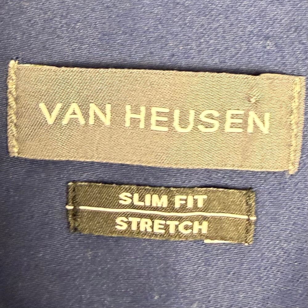 Van Heusen button up shirt men’s 2XL slim fit long sleeve blue. Beautiful shirt! - Picture 4 of 7